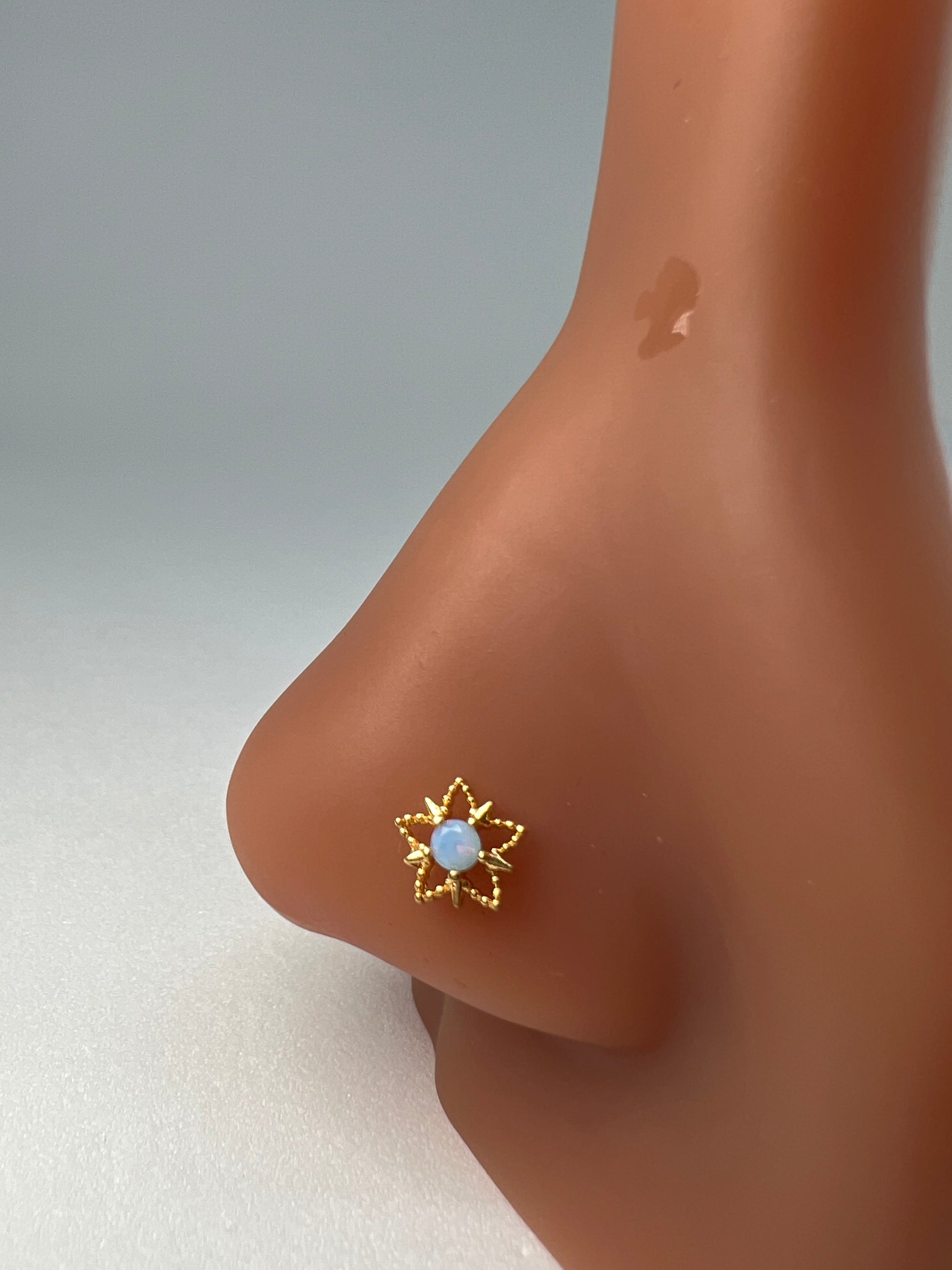 Blue star gem Nose Stud Piercing Jewelry - Allisonswigbox