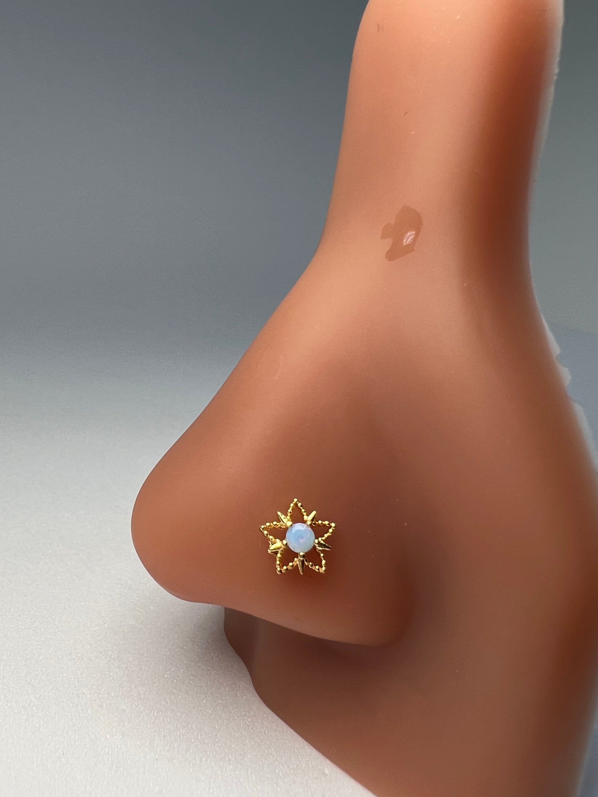 Blue star gem Nose Stud Piercing Jewelry - Allisonswigbox