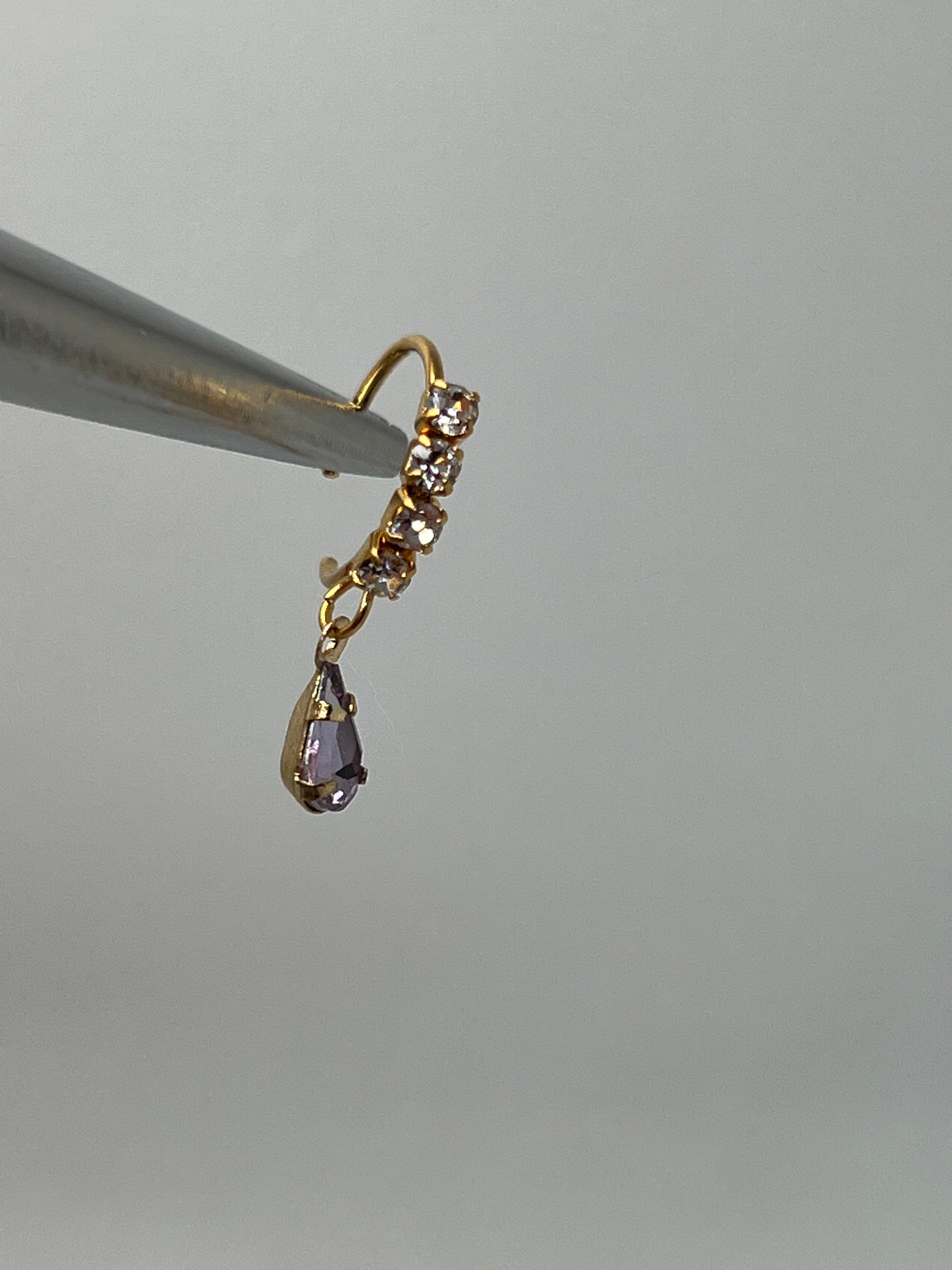 Lilac tear drop Nose Ring Piercing Jewelry - Allisonswigbox