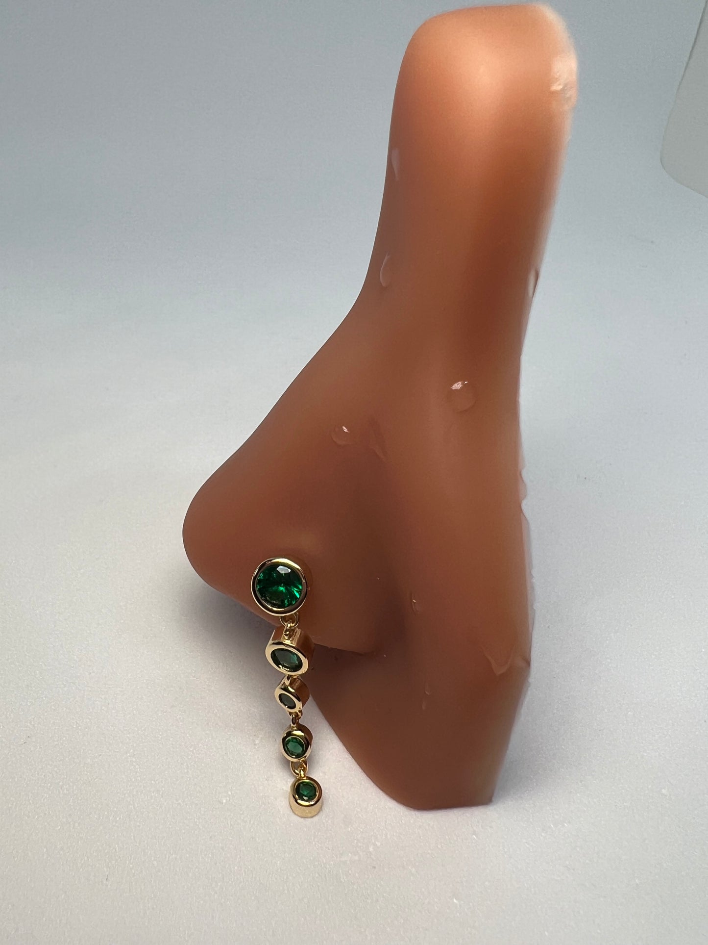 Emerald Poseidon Nose Stud Piercing Jewelry - Allisonswigbox