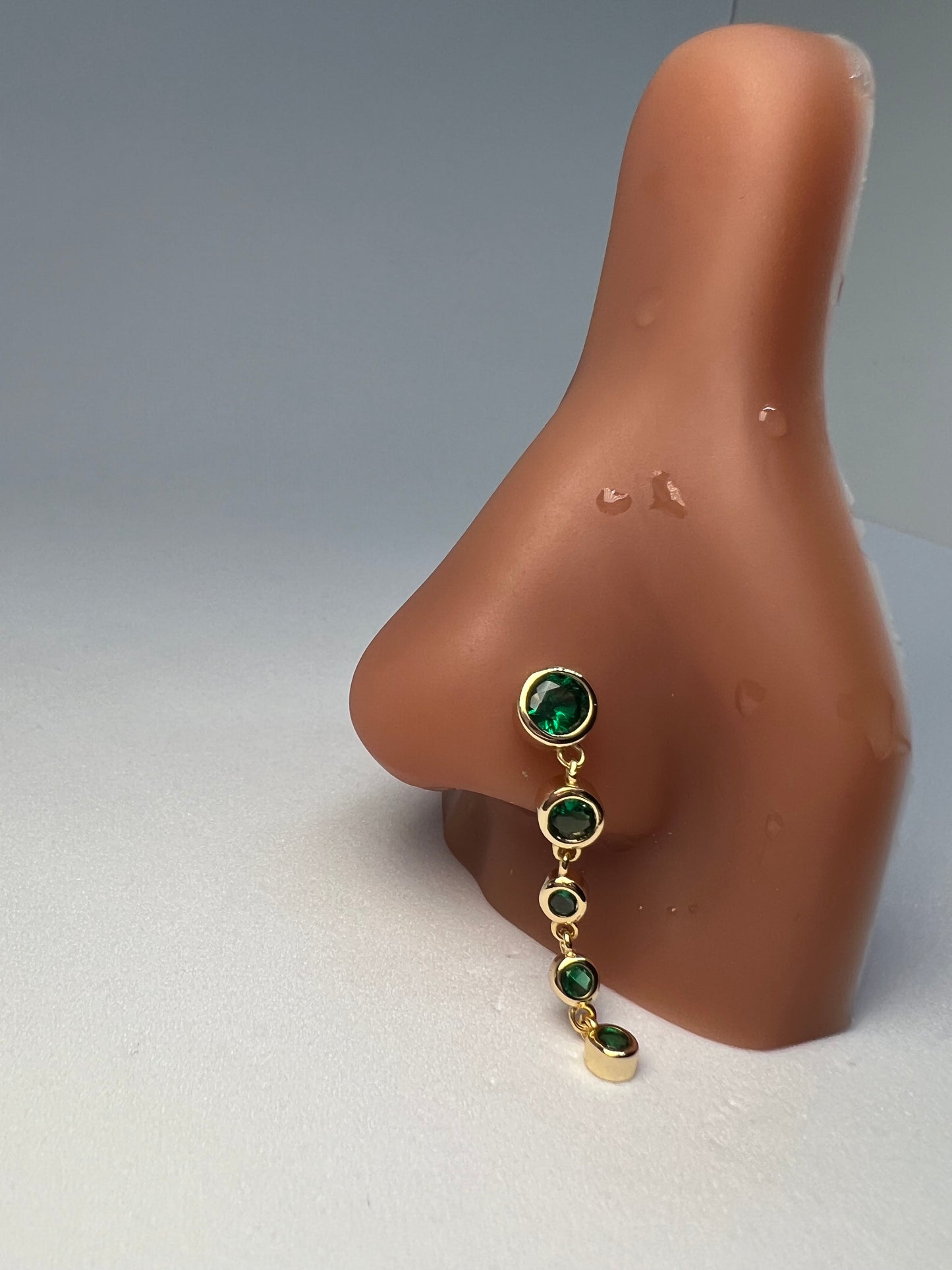 Emerald Poseidon Nose Stud Piercing Jewelry - Allisonswigbox