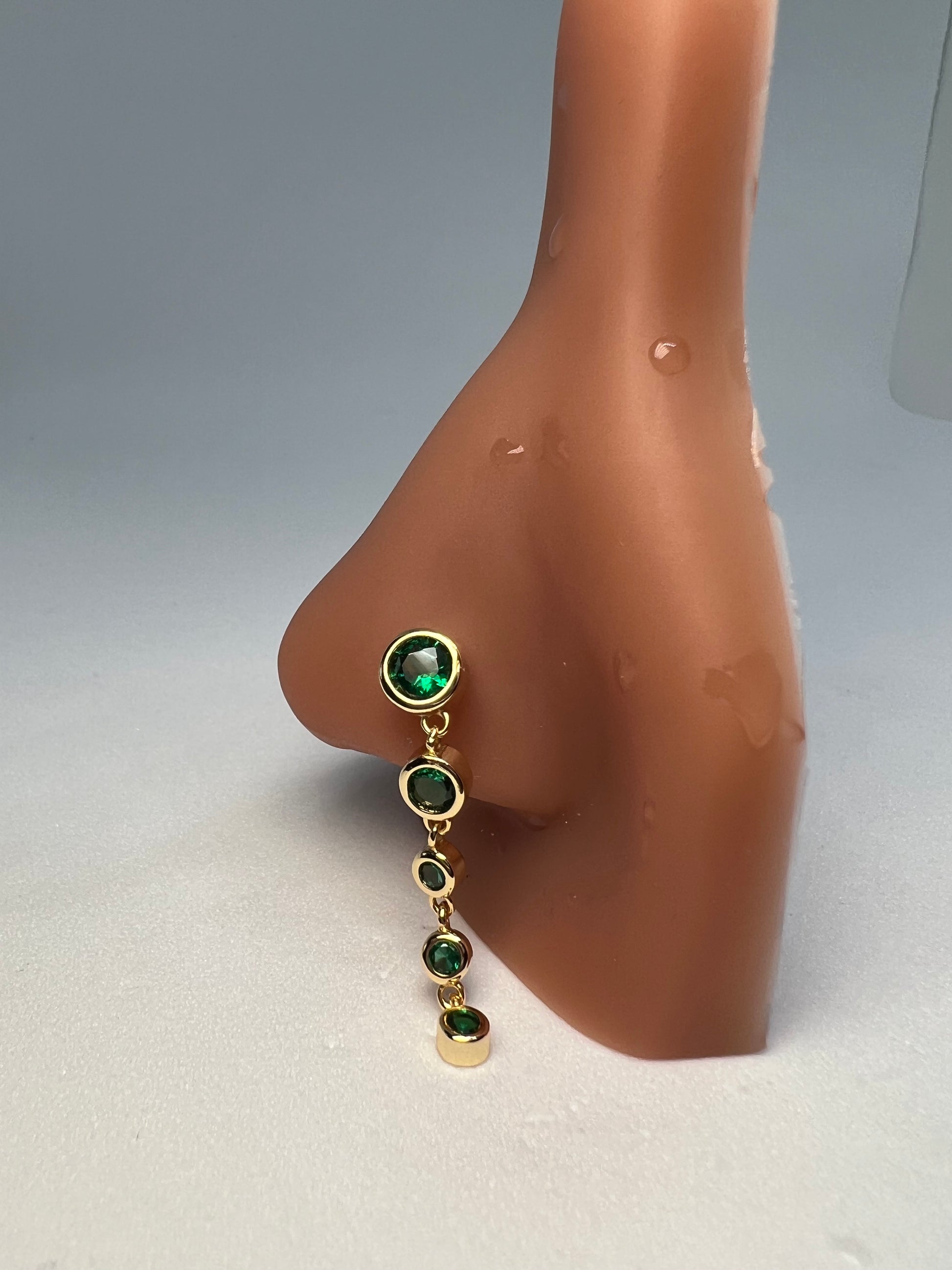 Emerald Poseidon Nose Stud Piercing Jewelry - Allisonswigbox