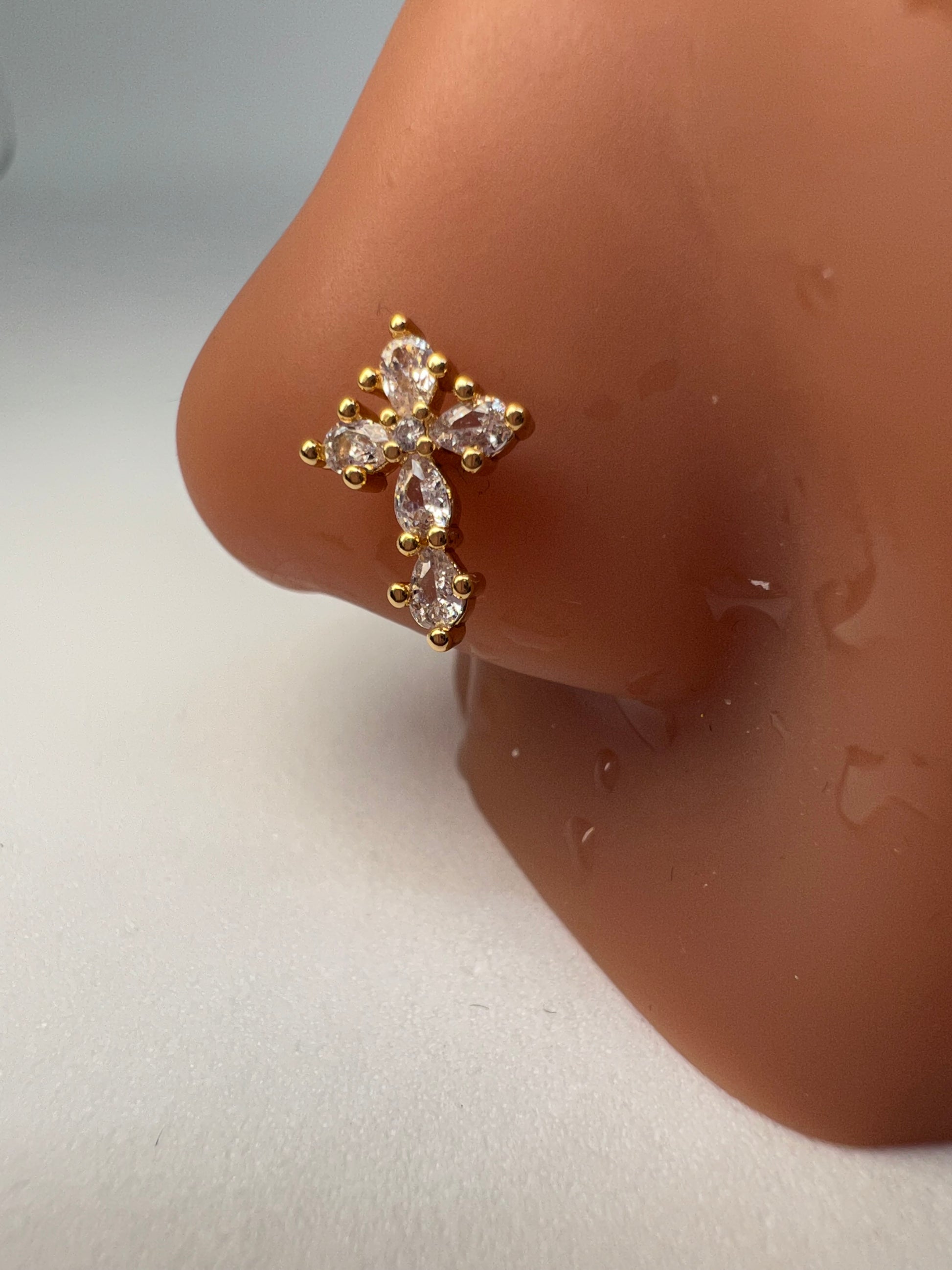 Chaos Cross Nose stud Piercing Jewelry - Allisonswigbox