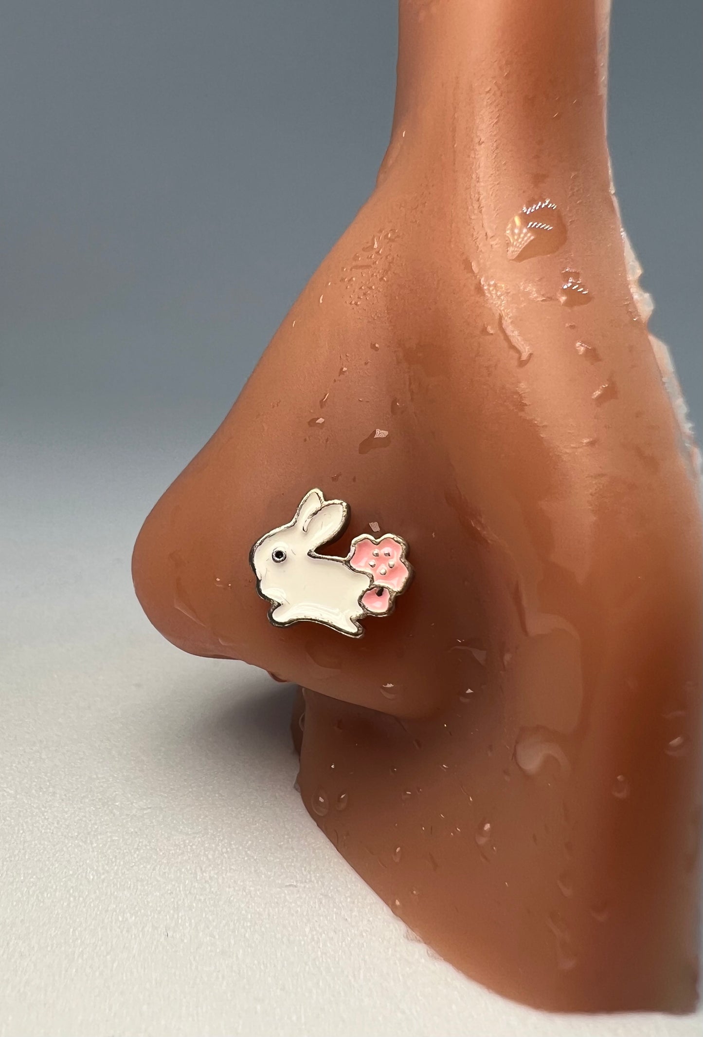 White Bunny Nose stud Piercing Jewelry - Allisonswigbox