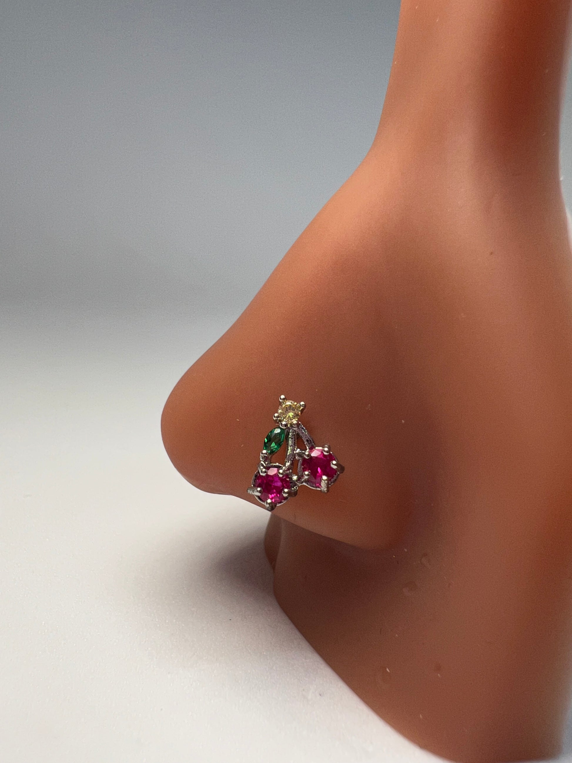 Cherry Nose Stud Piercing Jewellery - Allisonswigbox