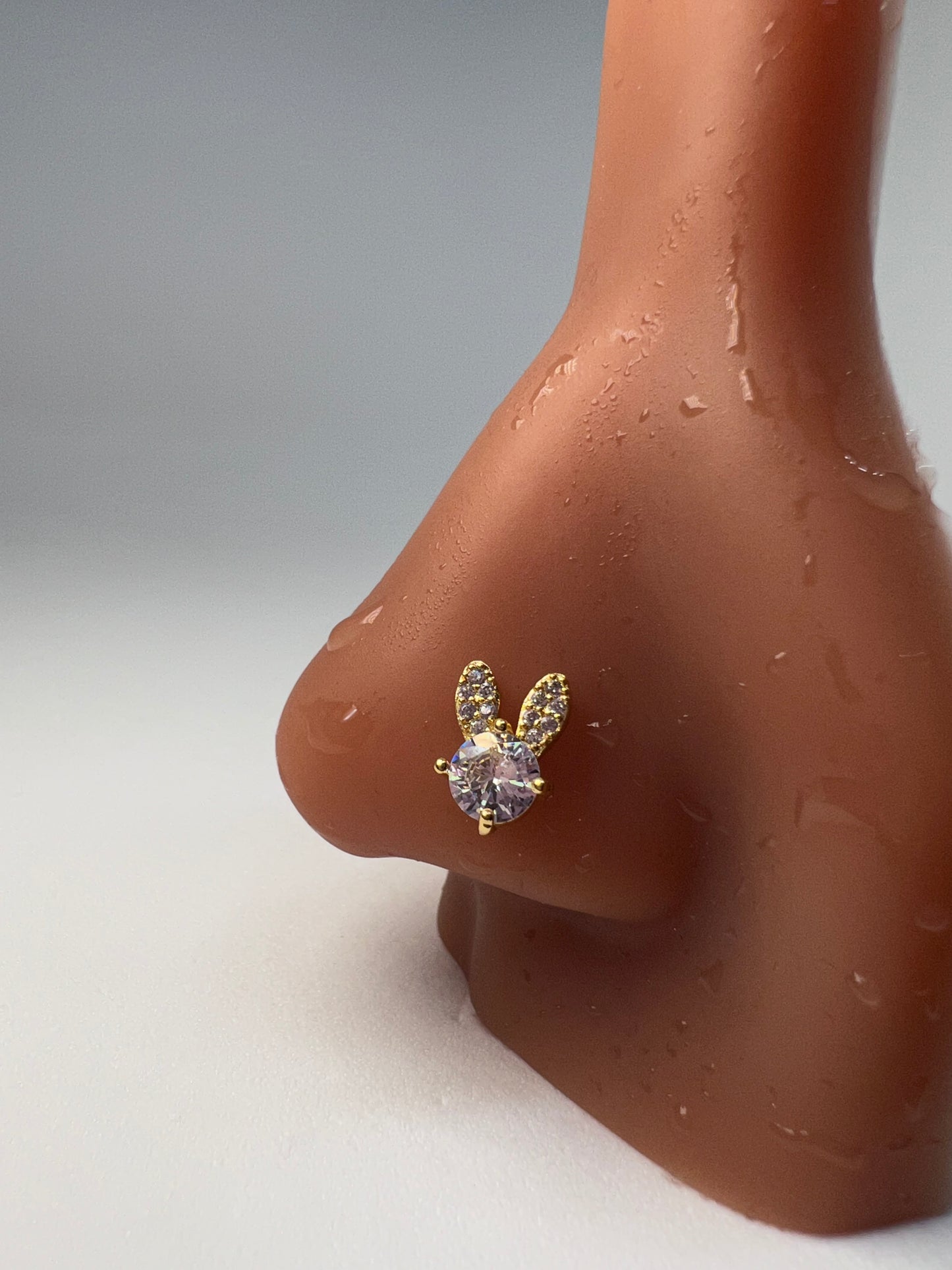 Bunny Head Nose Stud Piercing Jewellery - Allisonswigbox