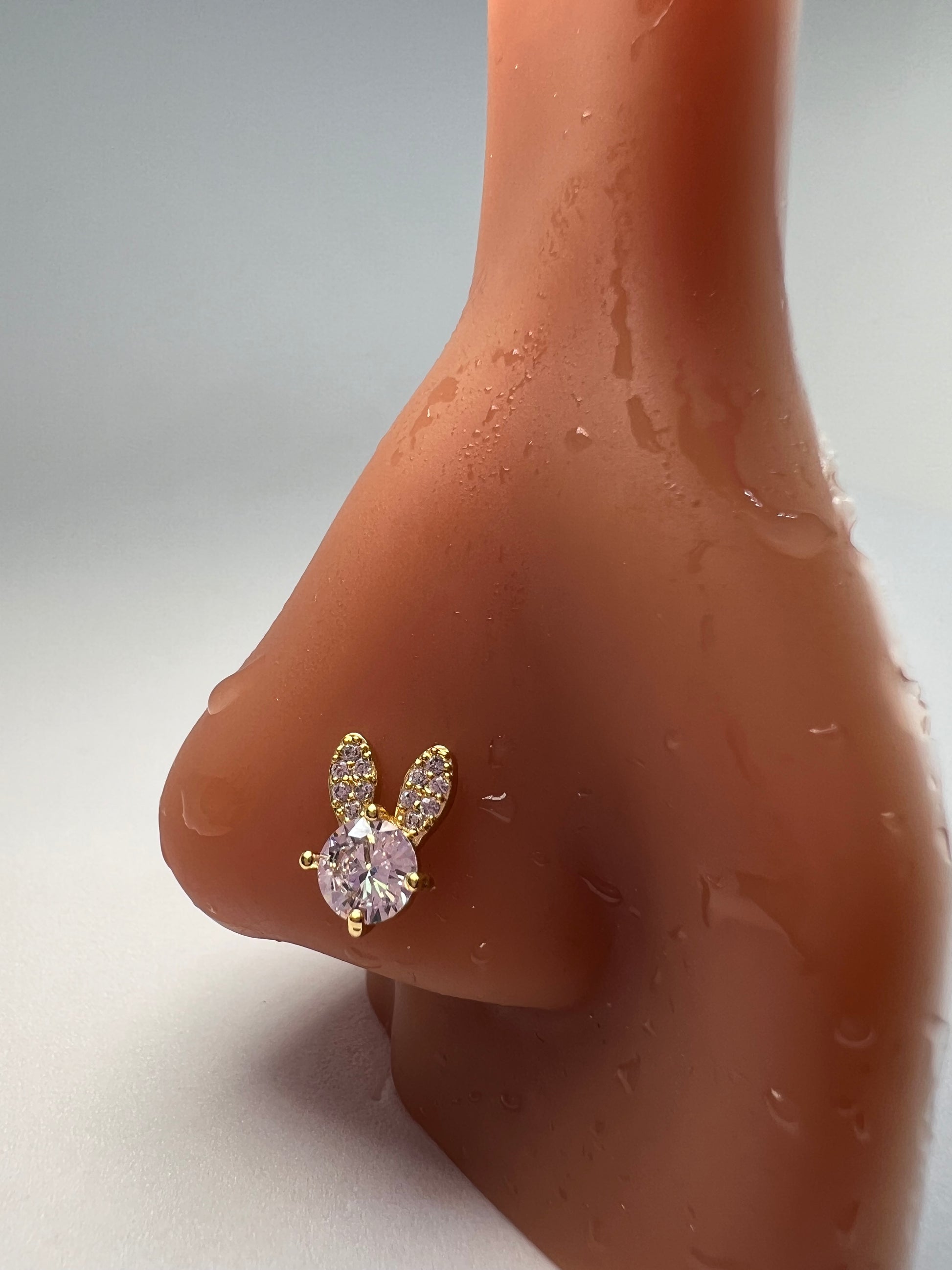 Bunny Head Nose Stud Piercing Jewellery - Allisonswigbox