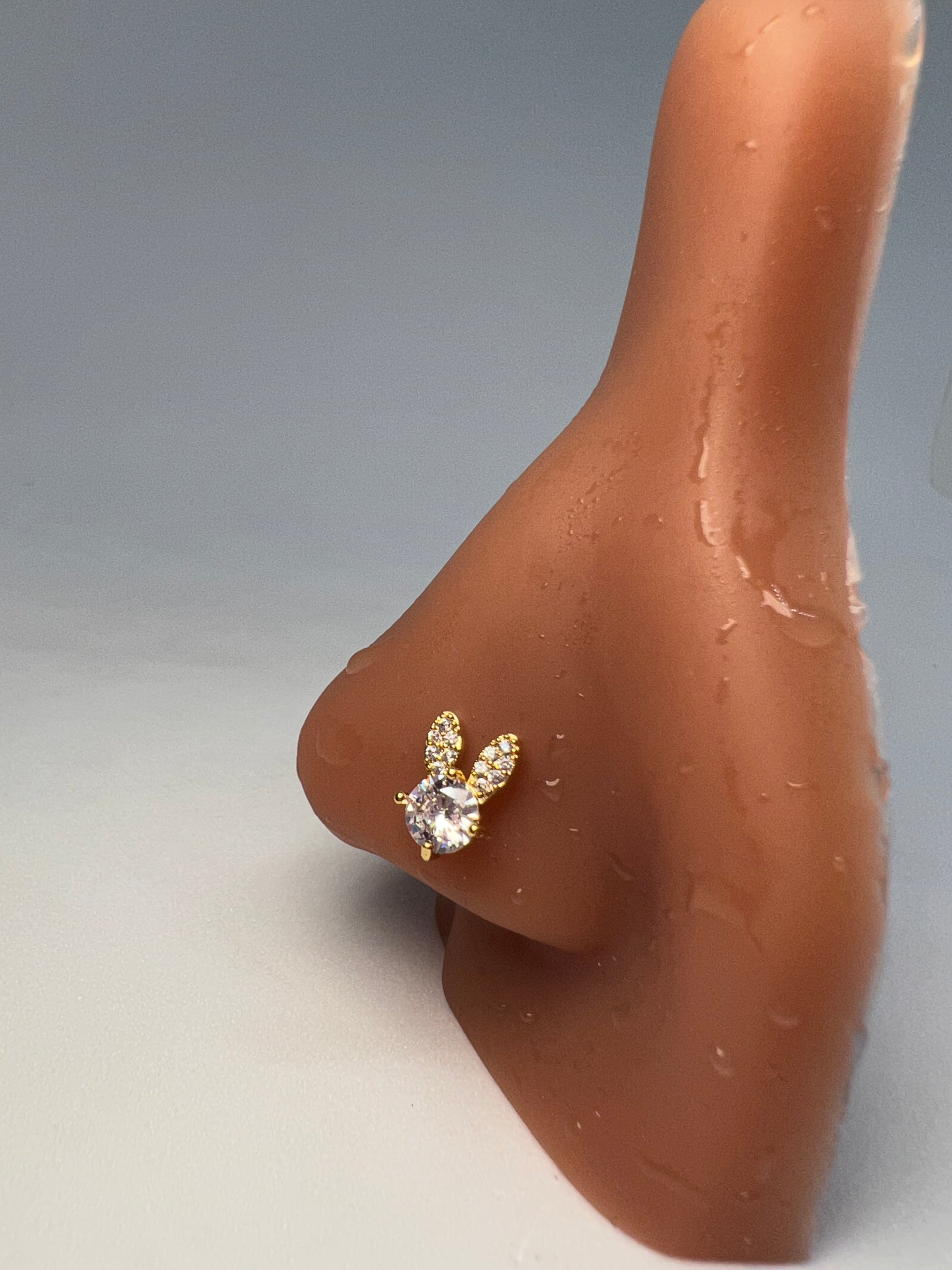 Bunny Head Nose Stud Piercing Jewellery - Allisonswigbox