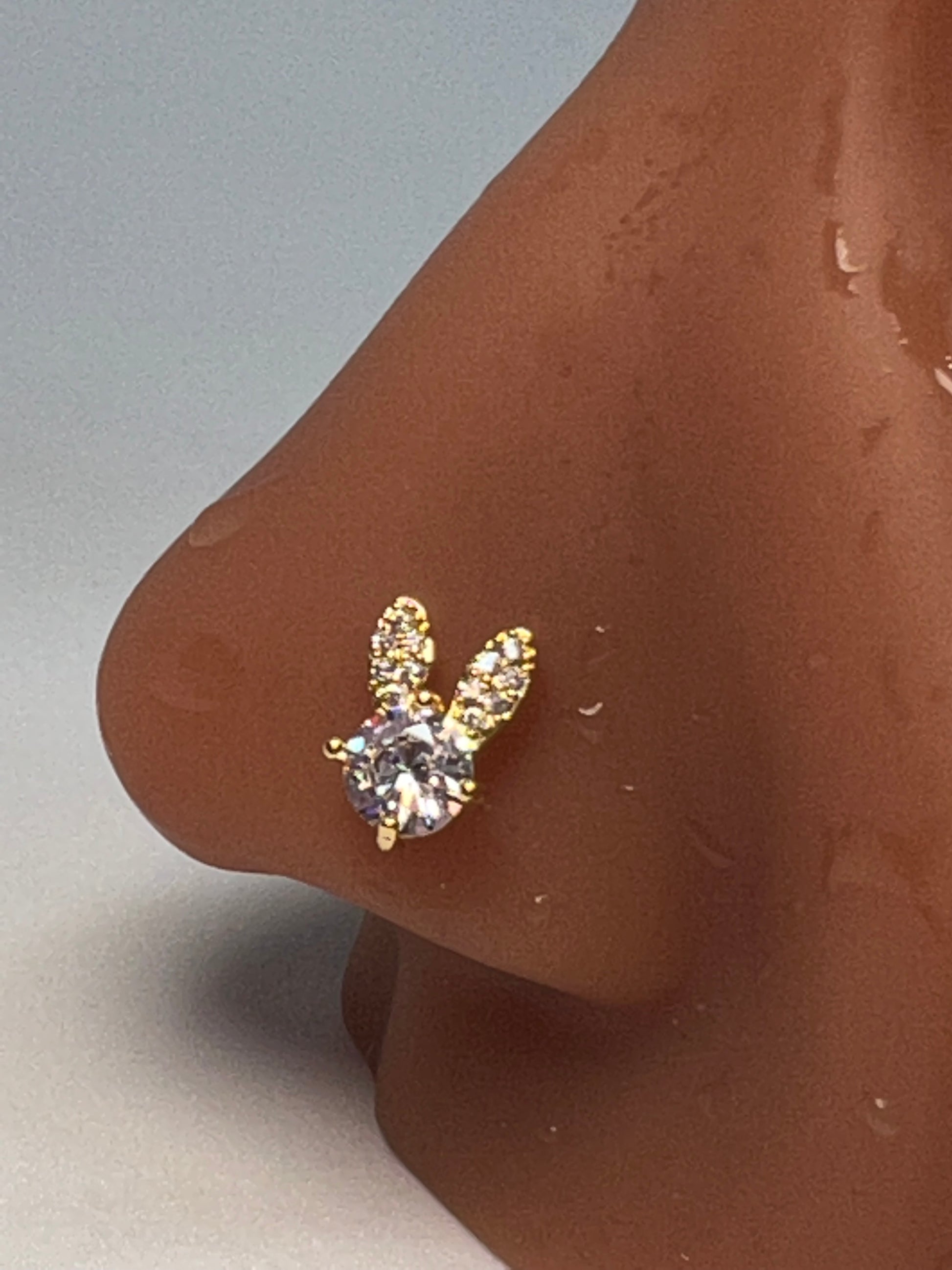 Bunny Head Nose Stud Piercing Jewellery - Allisonswigbox