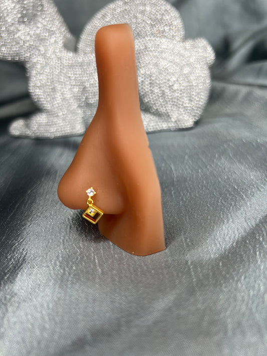 Golden Square nose stud Piercing Jewellery