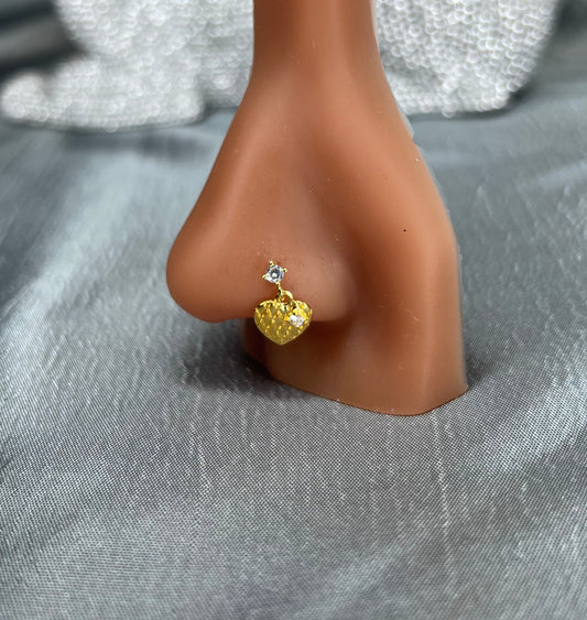 Golden Heart nose stud Piercing Jewellery